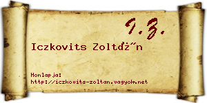 Iczkovits Zoltán névjegykártya