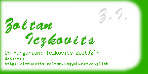 zoltan iczkovits business card